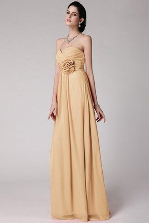 Robe demoiselle d'honneur longue plissage avec fleurs col en forme de cœur gaine - Photo 12