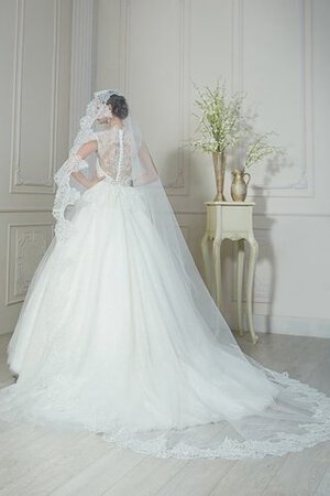 A-Line zeitloses Duchesse-Linie Reißverschluss luxus Brautkleid mit Pailletten - Bild 4