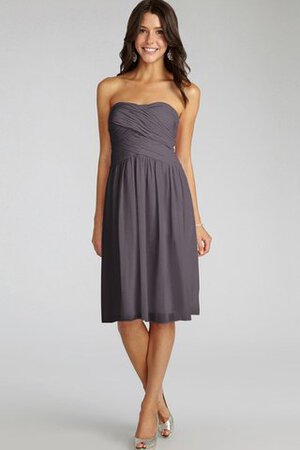 Chiffon trägerloser Ausschnitt gerüschtes mini Brautjungfernkleid mit kreuz - Bild 6