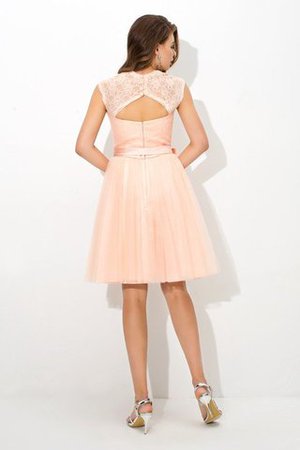 Prinzessin Reißverschluss Mini Brautjungfernkleid mit Gürtel mit Schleife - Bild 2