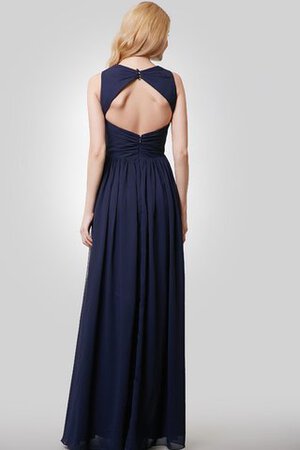 Robe demoiselle d'honneur plissage facile a-ligne trou de serrure manche nulle - Photo 3