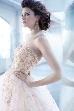 Robe de mariée naturel de mode de bal avec perle de traîne courte avec broderie - Photo 4