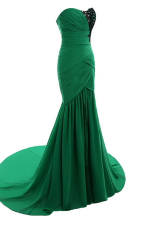 Keine Taille A-Line Chiffon Elegantes bodenlanges Abendkleid mit Reißverschluss - Bild 3