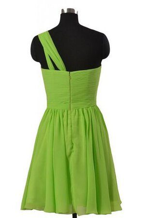 Ein Schulter Reißverschluss A-Linie Chiffon kurzes Brautjungfernkleid - Bild 3