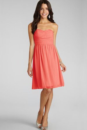 Robe demoiselle d'honneur bref en chiffon ruché col en forme de cœur - Photo 4