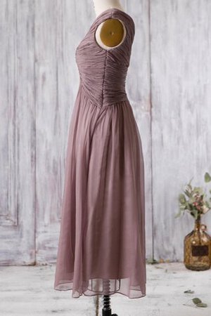 Moderno Vestido de Dama de Honor de Corte-A de Hasta el Tobillo de Abalorio - Foto 3
