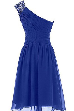 Paillettenbesetztes Ärmelloses A-Linie gerüschtes ein Schulterfreies kurzes Jugendweihekleid - Bild 2