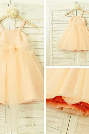 Ärmelloses Tüll Spaghetti Träger Prinzessin Blumenmädchenkleid mit Reißverschluss - Bild 2