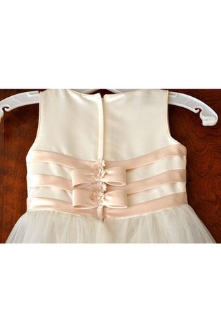 Robe de cortège enfant plissage manche nulle ceinture avec nœud à boucles textile en tulle - Photo 2