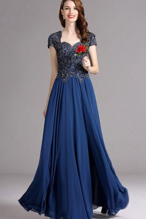 Chiffon kurze Ärmeln A Linie Empire Taille Ballkleid mit gekappten Ärmeln - Bild 1
