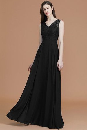 A Linie Prinzessin Normale Taille Ärmelloses Bodenlanges Brautjungfernkleid - Bild 8