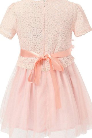 Robe de cortège enfant en tulle ceinture ligne a fermeutre eclair encolure ronde - Photo 2