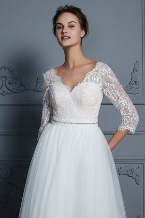 Robe de mariée fascinant beaded belt fermeutre eclair avec manche 3/4 bucolique - Photo 7