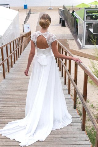 Robe de mariée facile mode de traîne courte au bord de la mer en chiffon - Photo 2