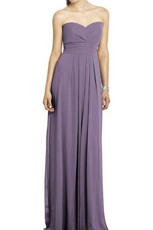 A-Linie Herz-Ausschnitt Chiffon plissiertes bodenlanges langes Brautjungfernkleid - Bild 1