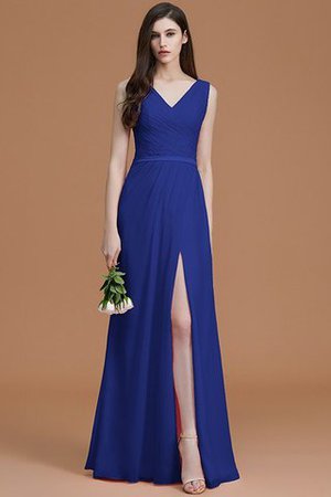 Normale Taille Gerüschtes Prinzessin Bodenlanges Brautjungfernkleid ohne Ärmeln - Bild 31