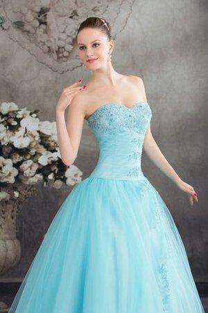 A Linie Ärmelloses Duchesse-Linie Jugendweihekleid aus Tüll mit Perlen - Bild 7