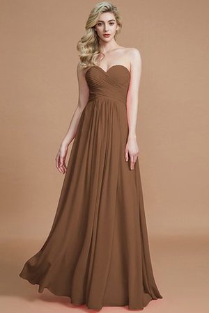 Natürliche Taile Prinzessin Bodenlanges Brautjungfernkleid ohne Ärmeln mit Herz-Ausschnitt - Bild 9