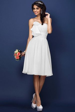 Drapiertes Natürliche Taile Plissiertes Brautjungfernkleid aus Chiffon ohne Ärmeln - Bild 29