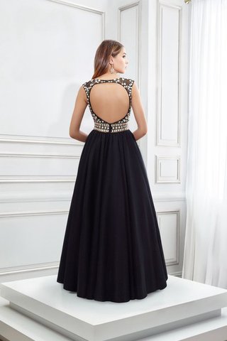 Robe de bal longueur au ras du sol manche nulle avec perle ligne a en chiffon - Photo 2