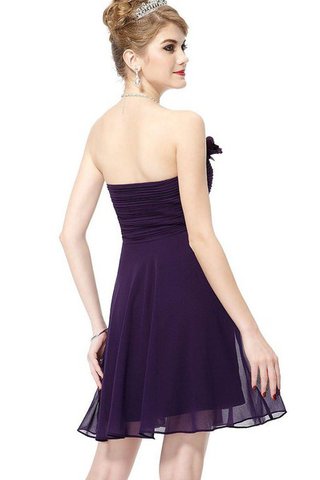 Gerüschtes A Linie Ärmelloses trägerloser Ausschnitt kurzes Abschlusskleid - Bild 2
