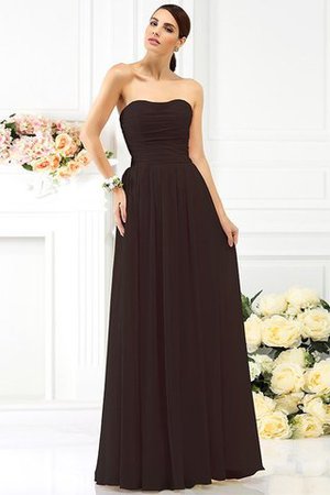 Vestido de Dama de Honor de Sin mangas de Largo de Escote sin tirantes de Plisado - Foto 7