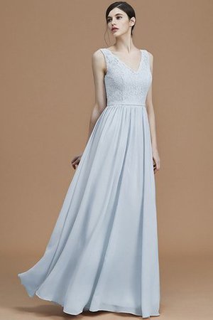 V-Ausschnitt Prinzessin Normale Taille Reißverschluss A Linie Brautjungfernkleid - Bild 24