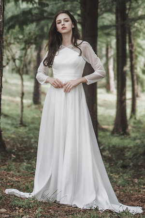 Sencillo Vestido de Novia en Tul de Popular de Manga larga - Foto 4