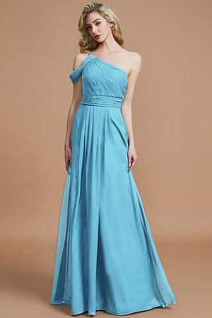 A-Linie Ein Schulterfreies Prinzessin Bodenlanges Brautjungfernkleid aus Chiffon - Bild 19