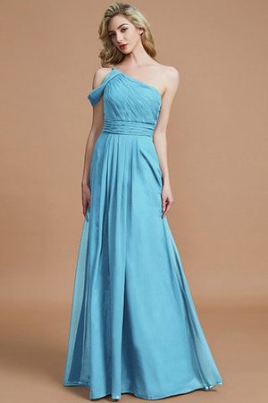 Robe demoiselle d'honneur naturel de princesse en chiffon jusqu'au sol a-ligne - Photo 19