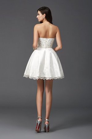 Prinzessin Satin Herz-Ausschnitt Cocktailkleid mit Perlen mit Rücken Schnürung - Bild 2