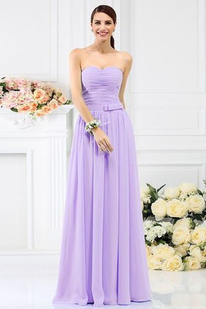 Robe demoiselle d'honneur plissage longue jusqu'au sol avec fleurs manche nulle - Photo 19