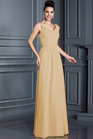 Robe demoiselle d'honneur longue de princesse en chiffon fermeutre eclair a-ligne - Photo 5