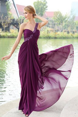 Robe de soirée jusqu'au sol avec chiffon bretelles spaghetti sans dos avec fleurs - Photo 2