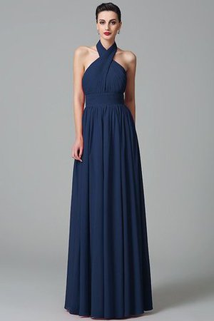 Robe demoiselle d'honneur a-ligne de princesse de lotus de dos nu avec chiffon - Photo 8