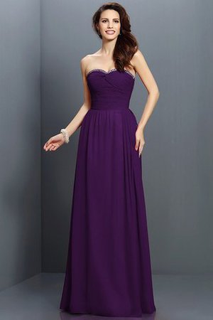 Prinzessin Ärmelloses Anständiges Bodenlanges Brautjungfernkleid aus Chiffon - Bild 13