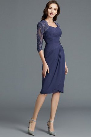 Chiffon Halbe Ärmeln Wadenlanges Knielanges Brautmutterkleid mit Jacke - Bild 4