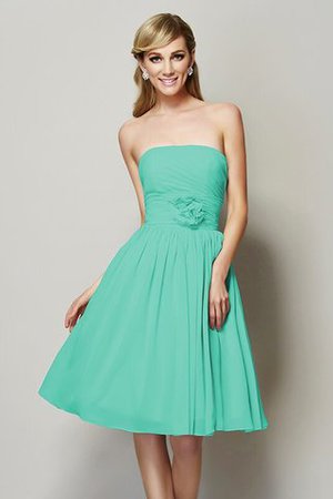 Robe demoiselle d'honneur courte avec chiffon de bustier avec zip a-ligne - Photo 14