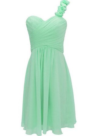 Normale Taille Ärmelloses A-Line mini Brautjungfernkleid mit Rücken Schnürung - Bild 1