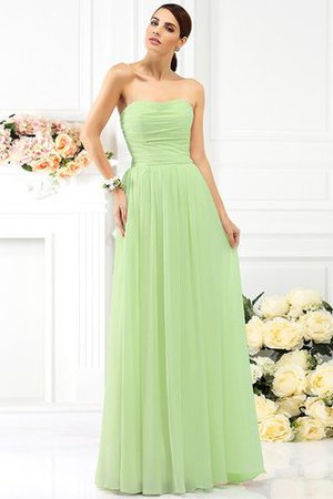 Vestido de Dama de Honor de Sin mangas de Largo de Escote sin tirantes de Plisado - Foto 26