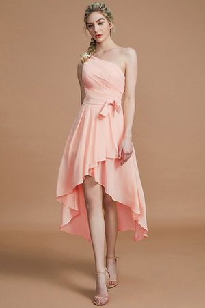 Robe demoiselle d'honneur courte avec zip manche nulle asymétrique avec chiffon - Photo 26