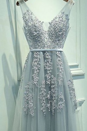 Robe de soirée longue naturel manche nulle de princesse a-ligne - Photo 1