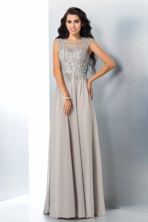 Robe de soirée longue avec perle a-ligne de princesse manche nulle - Photo 4