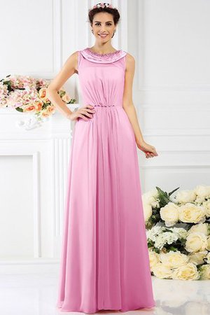 Boot-Ausschnitt Chiffon Reißverschluss Prinzessin Bodenlanges Brautjungfernkleid - Bild 22