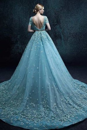 Abito da Ballo largo con Applique con Piega A Terra con Fusciacca in Organza - Foto 2