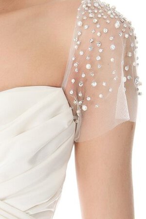 Sencillo Vestido de Novia de Corte-A en Tafetán de Mangas Illusion de Largo - Foto 4