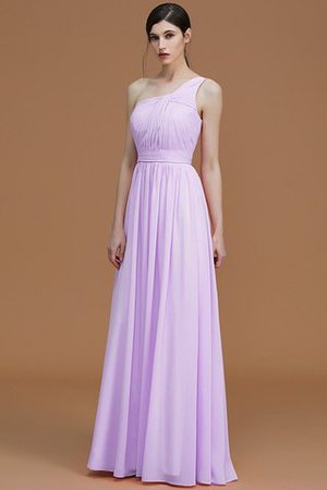 Ärmelloses Chiffon A Linie Gerüschtes Ein Schulterfreies Brautjungfernkleid - Bild 25