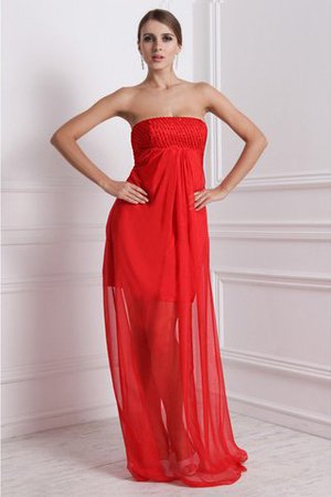 Robe demoiselle d'honneur avec chiffon a-ligne avec zip avec perle de bustier - Photo 1