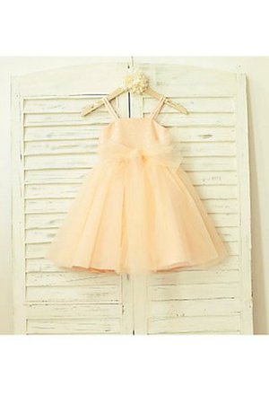Ärmelloses Tüll Spaghetti Träger Prinzessin Blumenmädchenkleid mit Reißverschluss - Bild 6