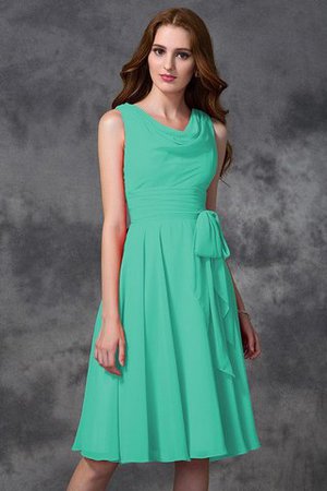 Abito da Damigella Naturale Principessa in Chiffon A-Line Cerniera - Foto 15